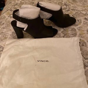Vince heeled sling-back open toed shoes. New with dust bag. Retail $395 Size 8.
